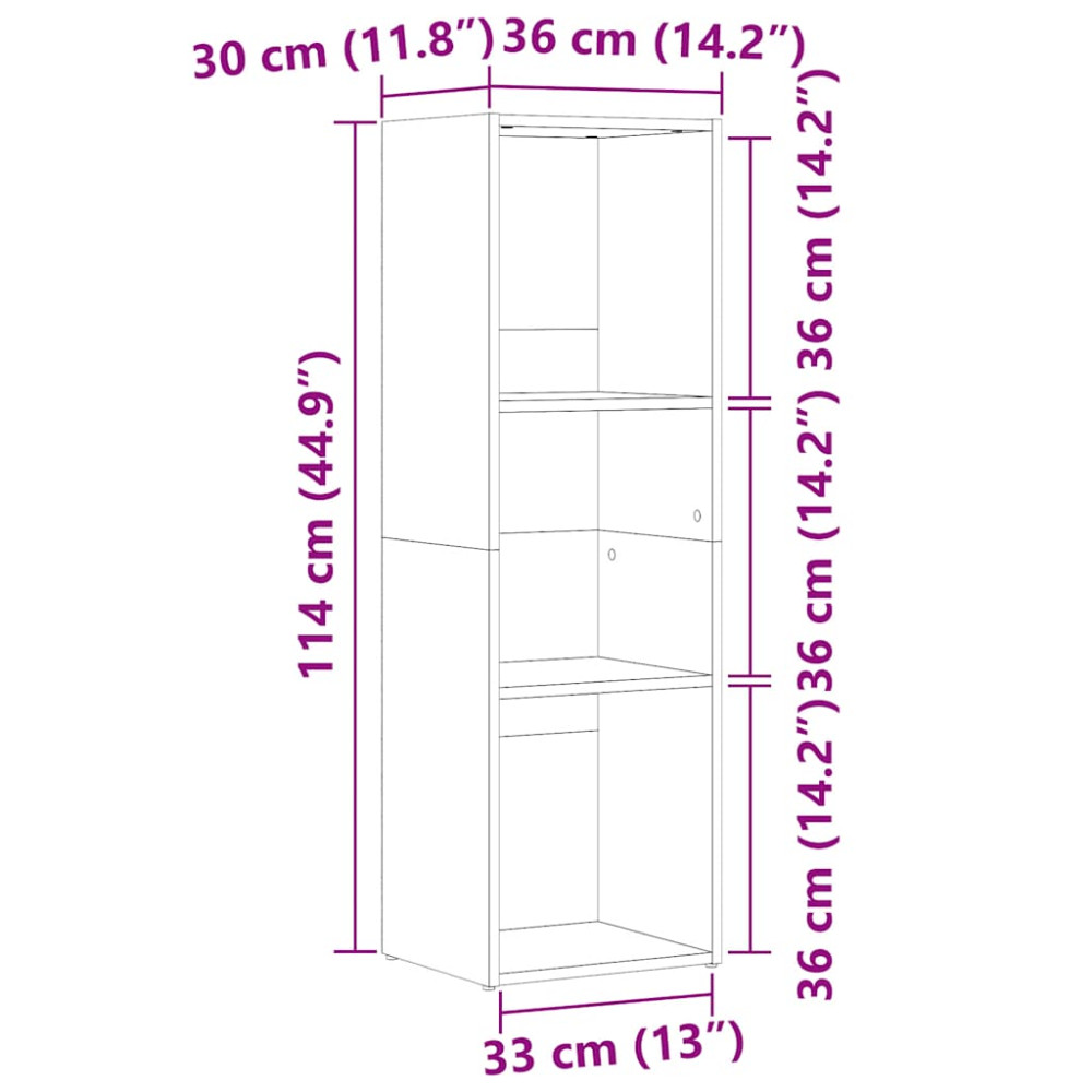 Produktbild för Bokhylla gammalt trä 36x30x114 cm konstruerat trä