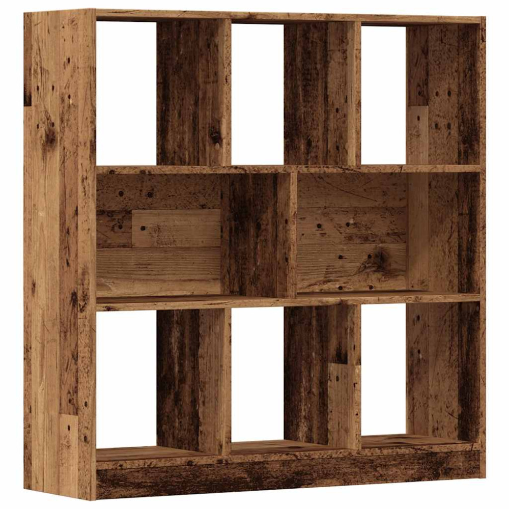 Produktbild för Bokhylla åldrat trä 97,5x29,5x100 cm konstruerat trä