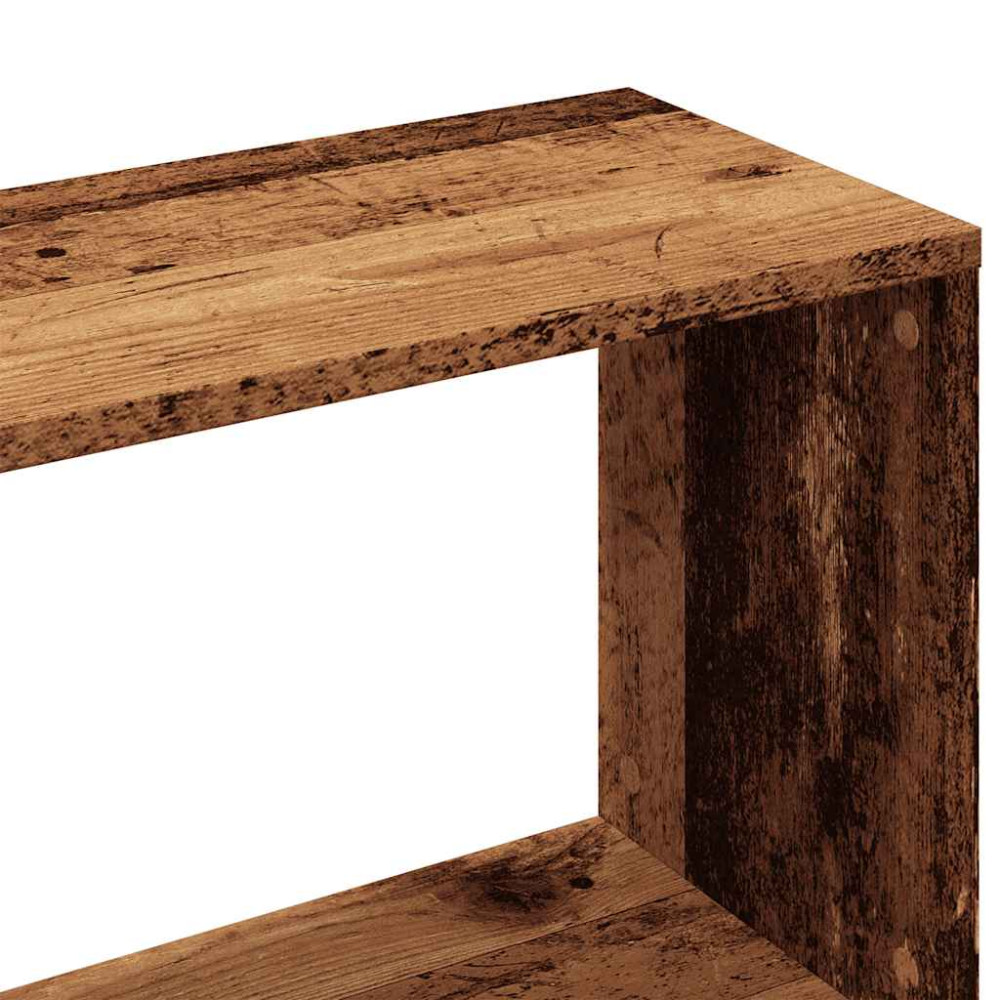Produktbild för Bokhylla åldrat trä 97,5x29,5x100 cm konstruerat trä