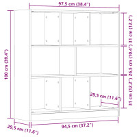 Produktbild för Bokhylla åldrat trä 97,5x29,5x100 cm konstruerat trä