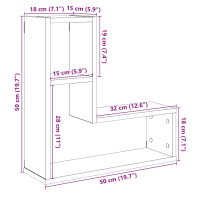 Produktbild för Vägghylla kubformad 2 st åldrat trä 50x15x50 cm konstruerat trä