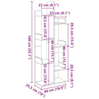 Produktbild för Bokhylla gammalt trä 48x25,5x140 cm konstruerat trä