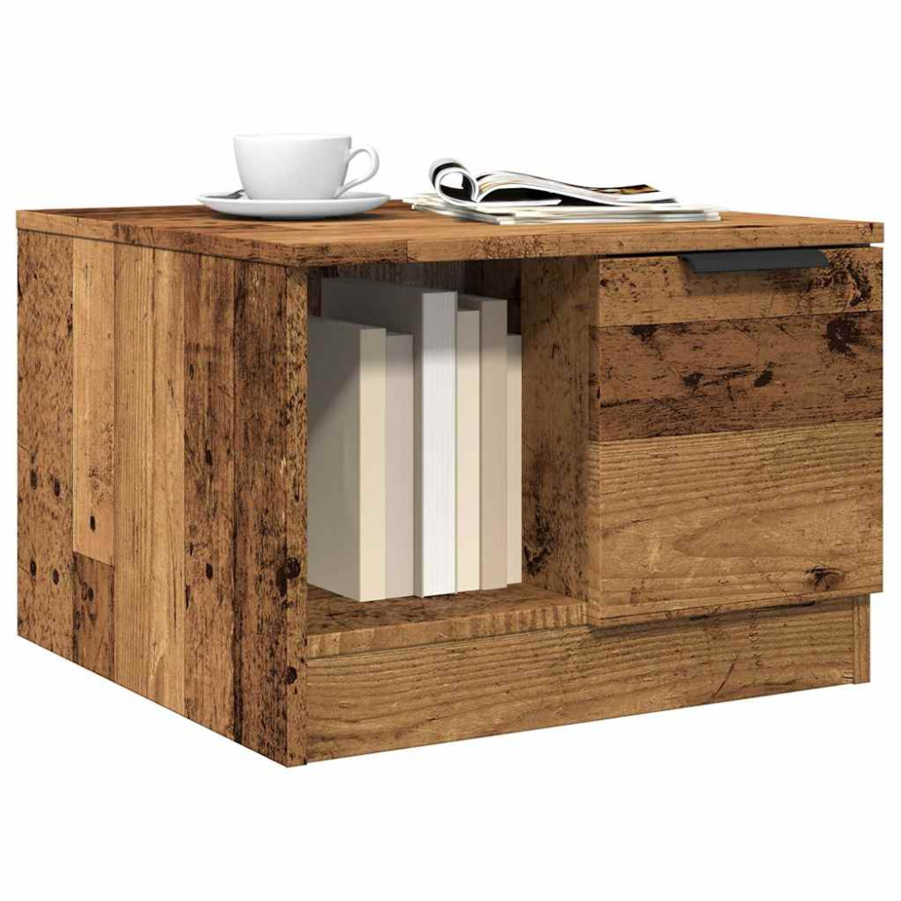 Produktbild för Soffbord åldrat trä 50x50x36 cm konstruerat trä