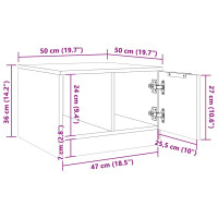 Produktbild för Soffbord åldrat trä 50x50x36 cm konstruerat trä