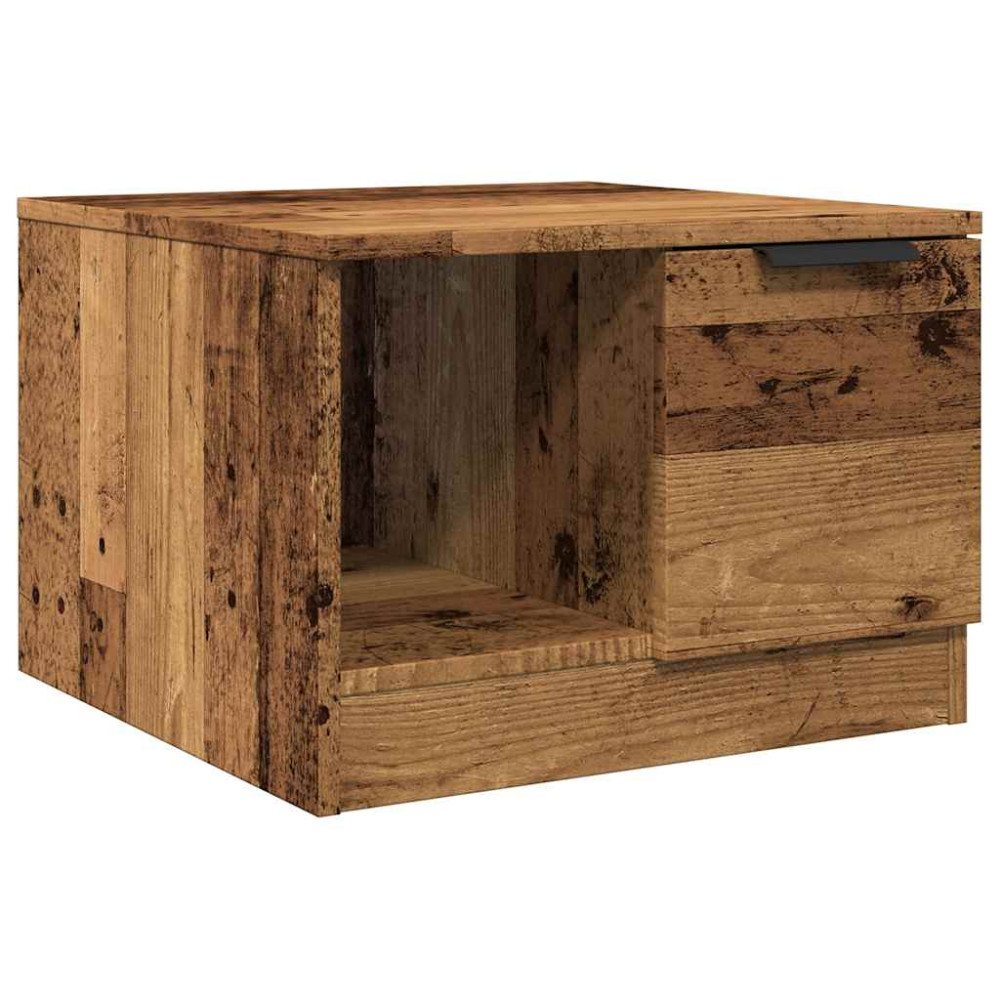 Produktbild för Soffbord åldrat trä 50x50x36 cm konstruerat trä