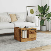 Produktbild för Soffbord åldrat trä 50x50x36 cm konstruerat trä