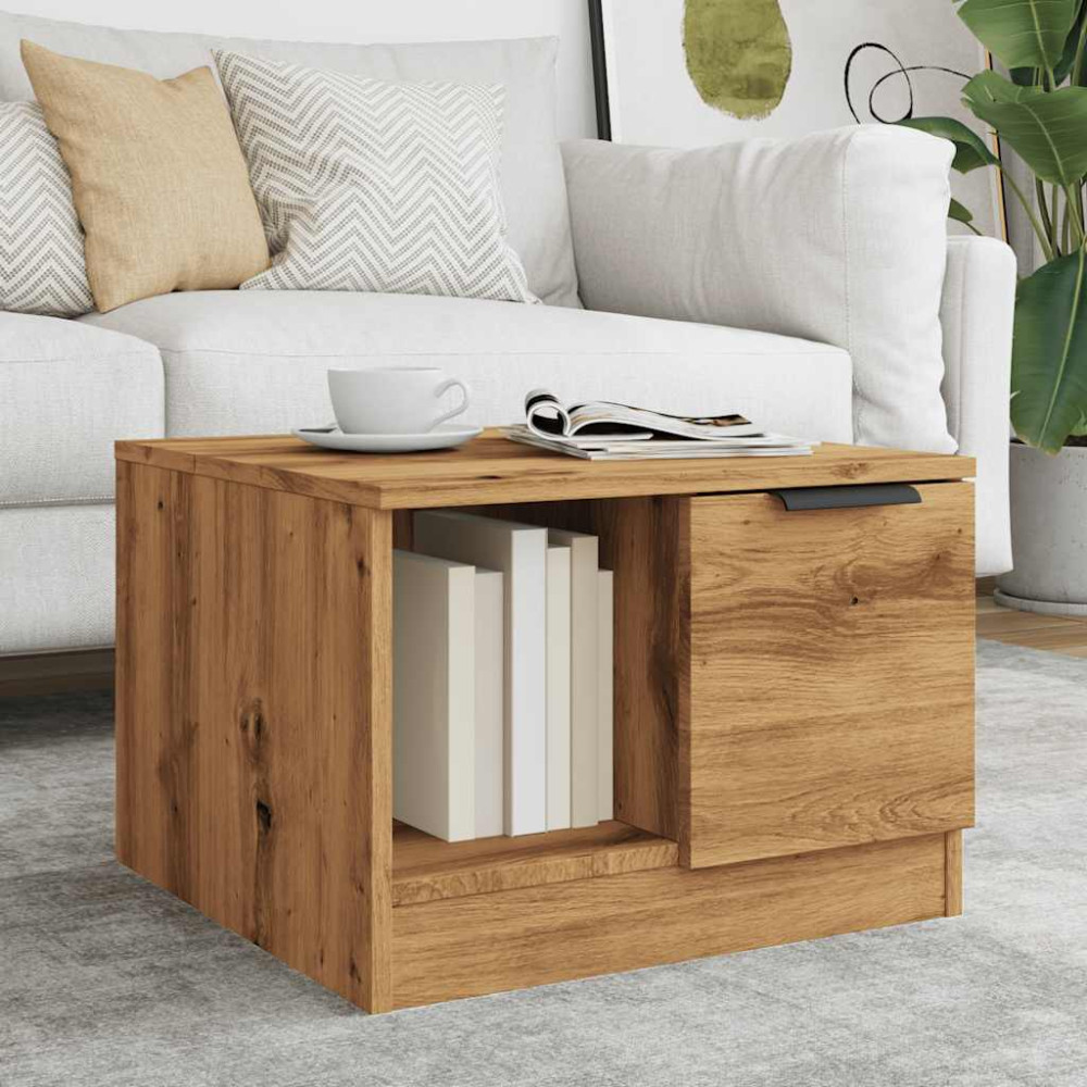 Produktbild för Soffbord ek 50x50x36 cm konstruerat trä