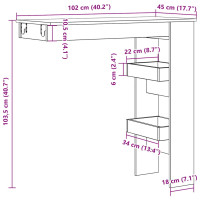 Produktbild för Barbord väggmonterat artisan ek 102x45x103,5 cm konstruerat trä