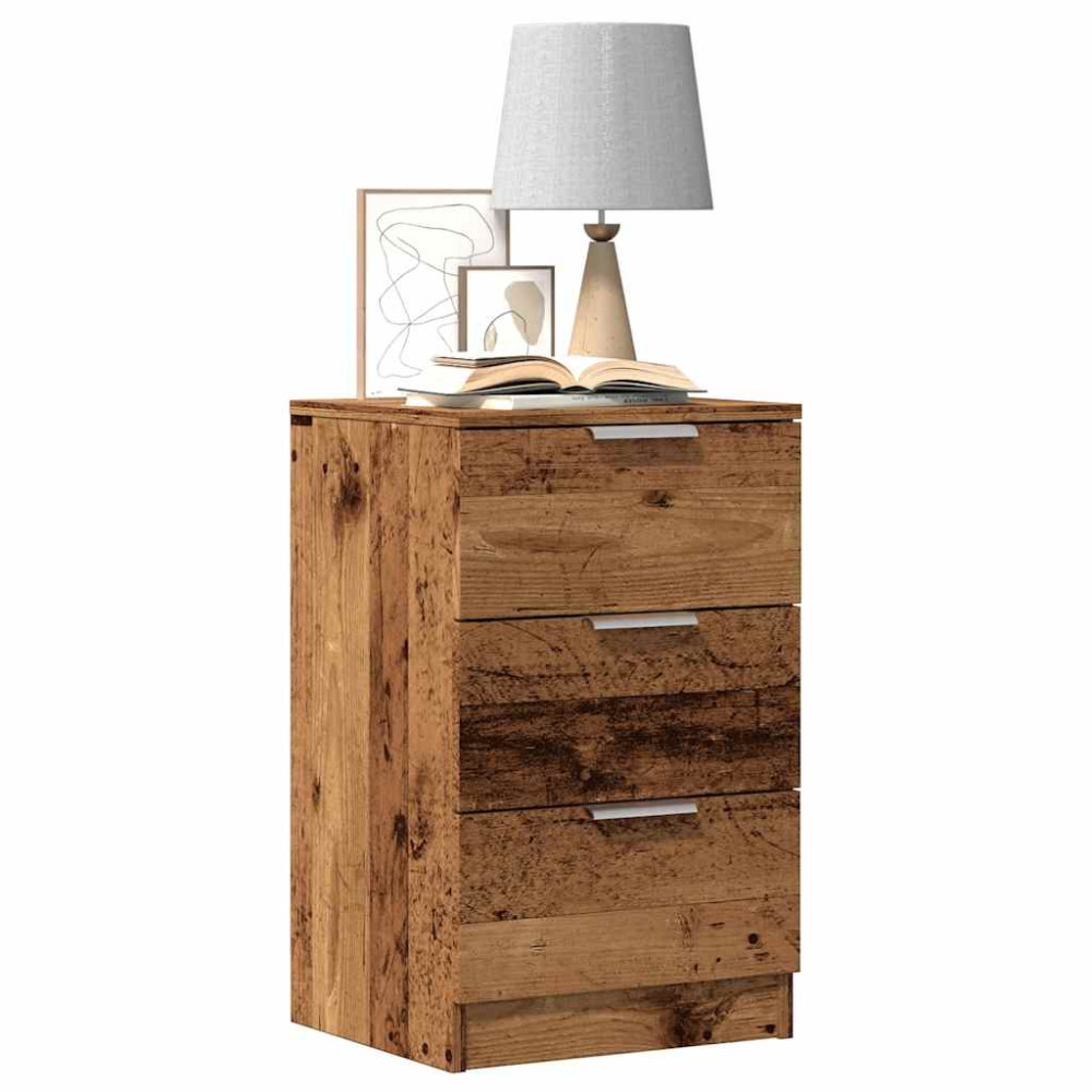 Produktbild för Sängbord 2 st åldrat trä 40x36x65 cm konstruerat trä
