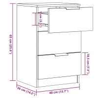 Produktbild för Sängbord 2 st åldrat trä 40x36x65 cm konstruerat trä
