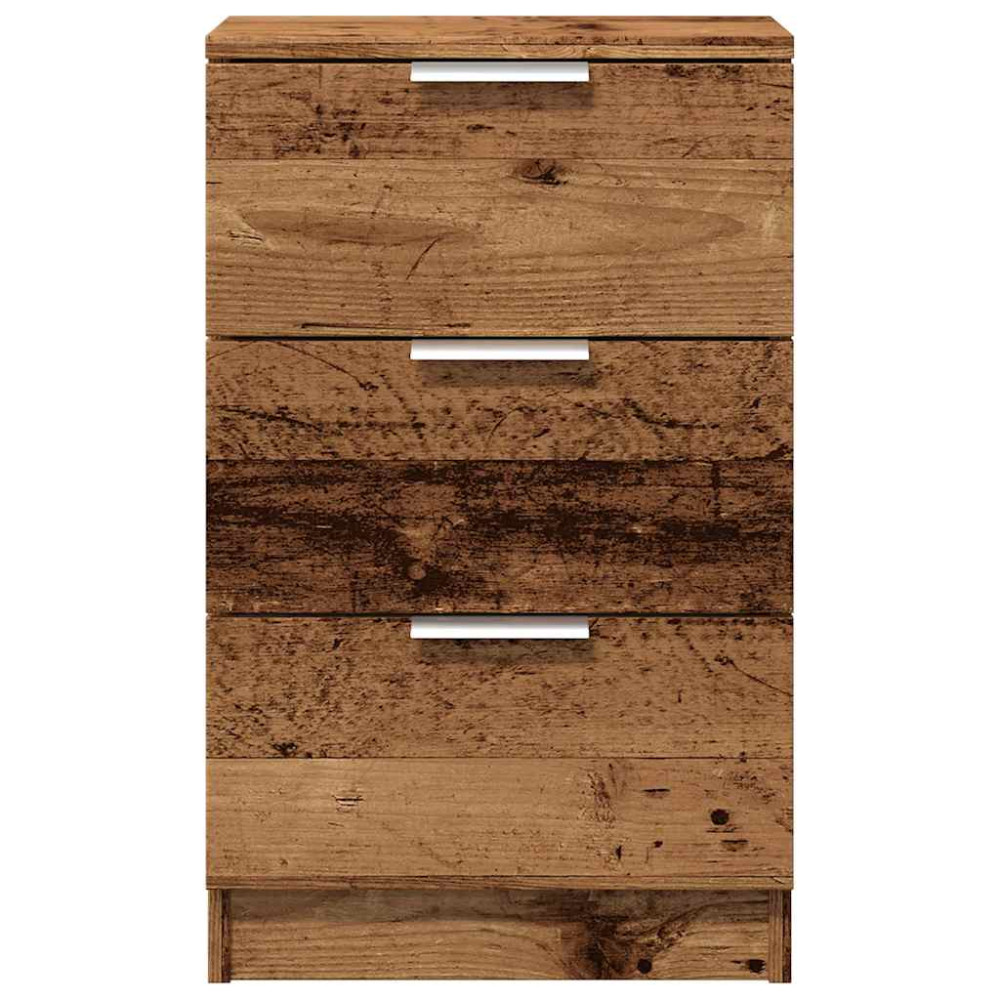 Produktbild för Sängbord 2 st åldrat trä 40x36x65 cm konstruerat trä