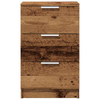 Produktbild för Sängbord 2 st åldrat trä 40x36x65 cm konstruerat trä