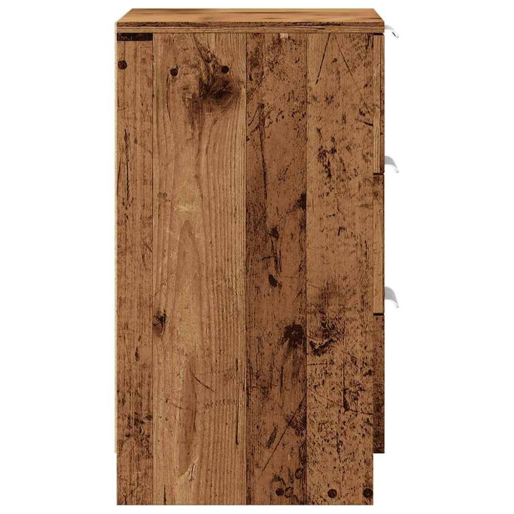 Produktbild för Sängbord 2 st åldrat trä 40x36x65 cm konstruerat trä