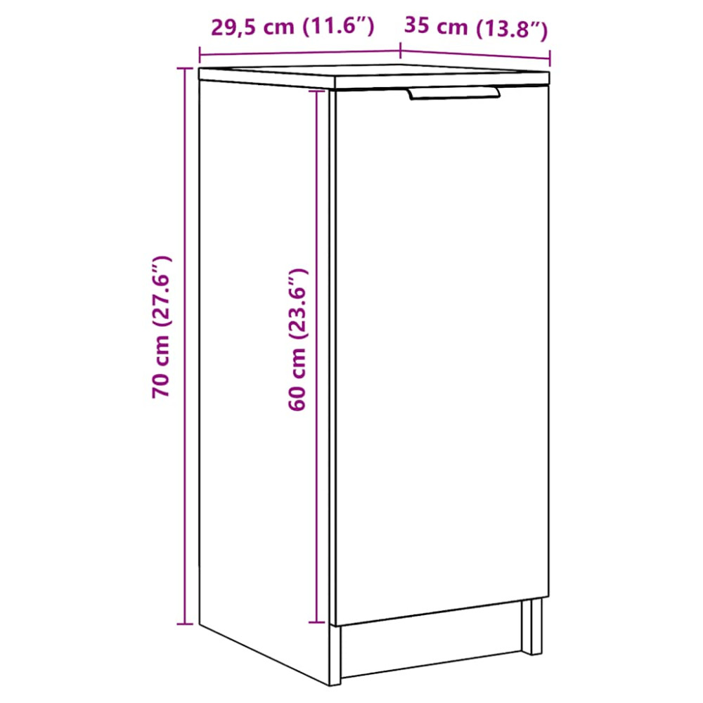 Produktbild för Skoskåp artisan ek 29,5x35x70 cm konstruerat trä