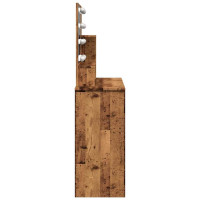 Produktbild för Sminkbord med LED åldrat trä 86,5x35x136 cm