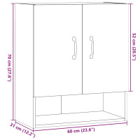 Produktbild för Väggskåp åldrat trä 60x31x70 cm konstruerat trä