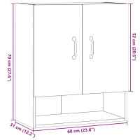 Produktbild för Väggskåp artisan ek 60x31x70 cm konstruerat trä