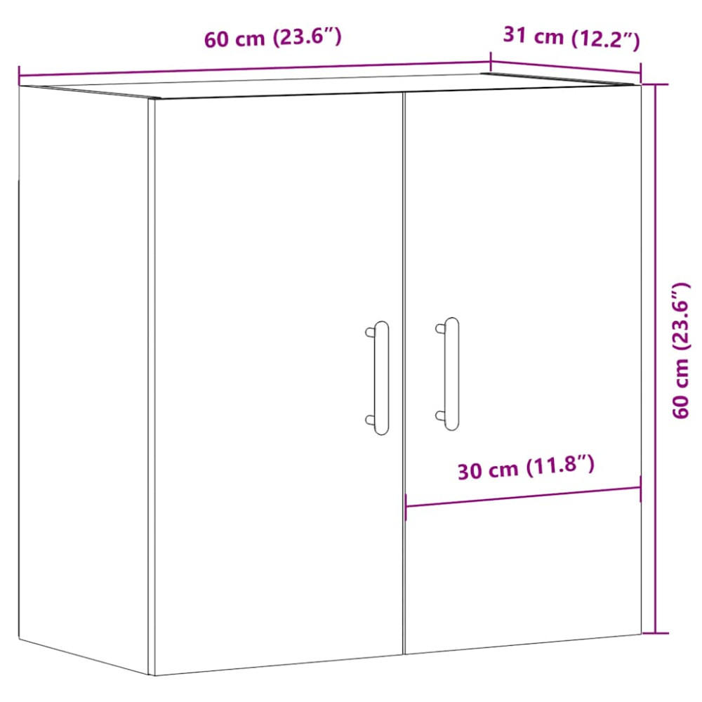 Produktbild för Väggskåp artisan ek 60x31x60 cm konstruerat trä