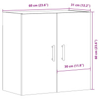 Produktbild för Väggskåp artisan ek 60x31x60 cm konstruerat trä