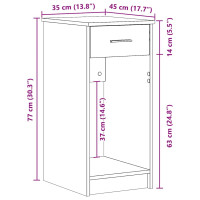 Produktbild för Datorstativ med låda vit 35x45x77 cm