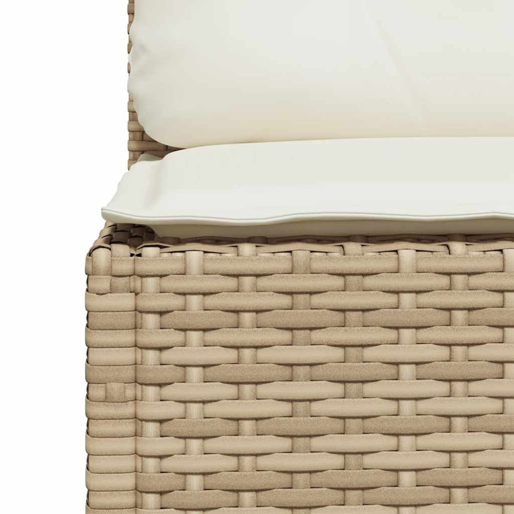 Produktbild för Soffgrupp för trädgården med dynor 5 delar beige konstrotting