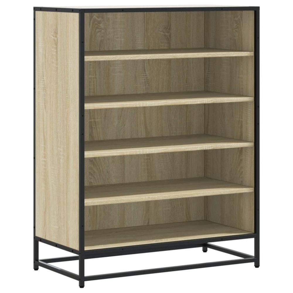 Produktbild för Skoskåp sonoma-ek 75x38x97,5 cm konstruerat trä och metall
