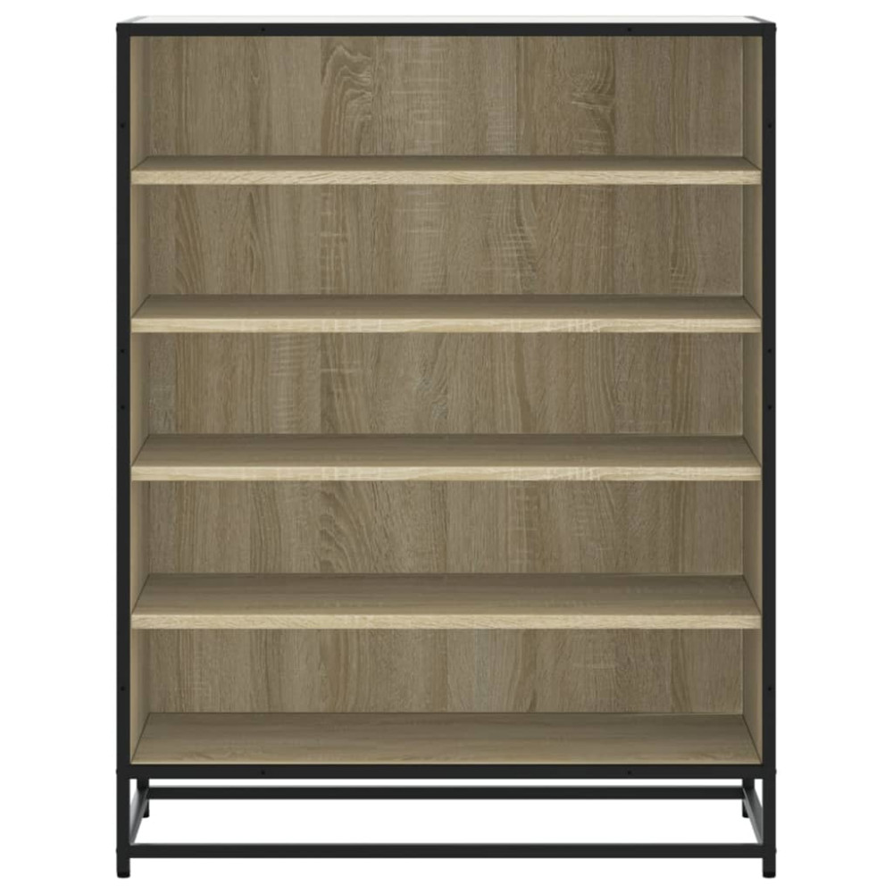 Produktbild för Skoskåp sonoma-ek 75x38x97,5 cm konstruerat trä och metall