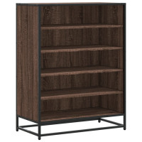 Produktbild för Skoskåp brun ek 75x38x97,5 cm konstruerat trä och metall
