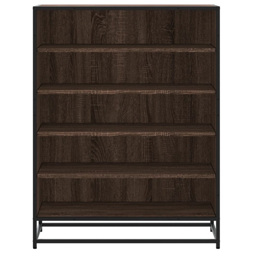 Produktbild för Skoskåp brun ek 75x38x97,5 cm konstruerat trä och metall