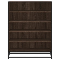 Produktbild för Skoskåp brun ek 75x38x97,5 cm konstruerat trä och metall
