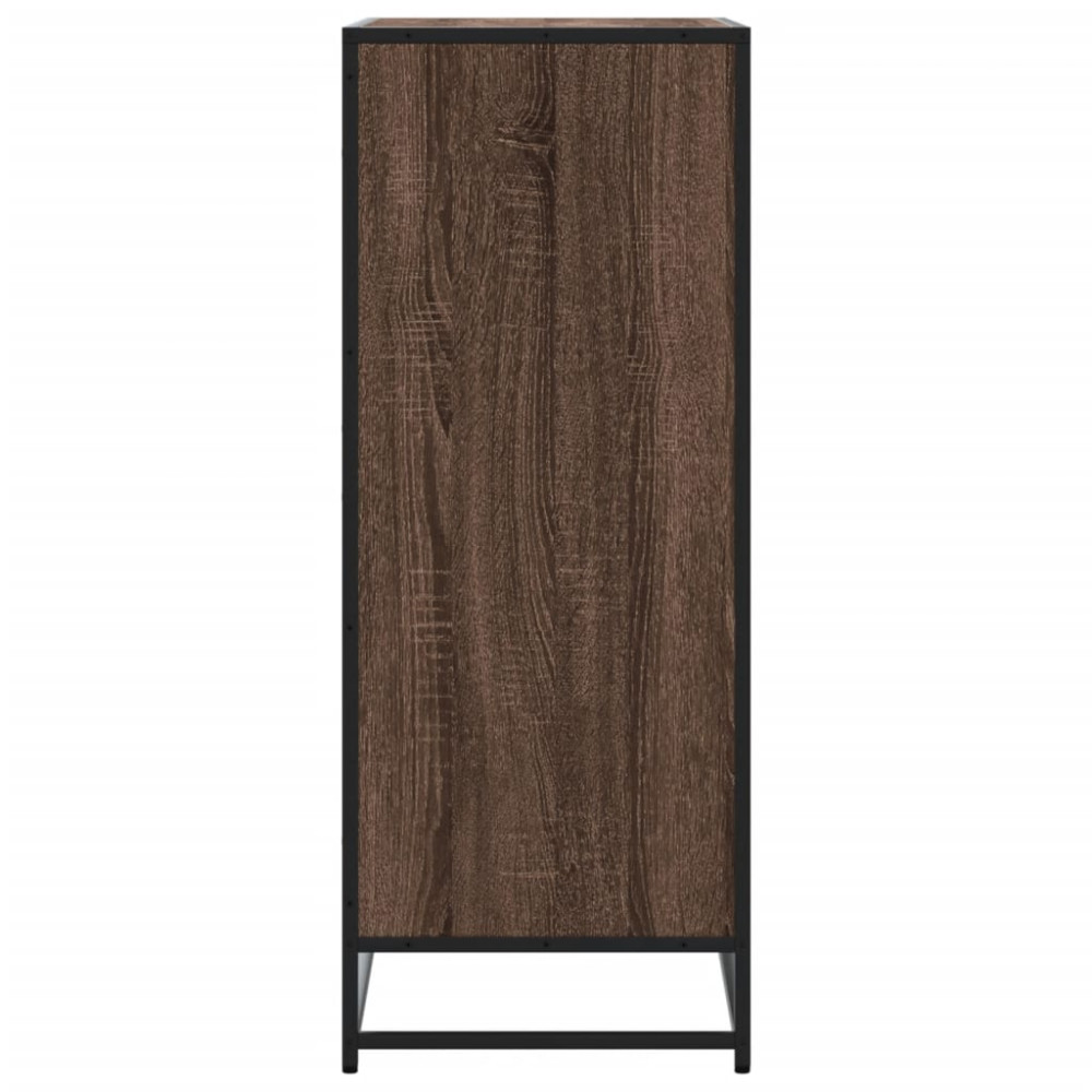 Produktbild för Skoskåp brun ek 75x38x97,5 cm konstruerat trä och metall