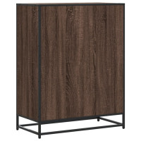 Produktbild för Skoskåp brun ek 75x38x97,5 cm konstruerat trä och metall