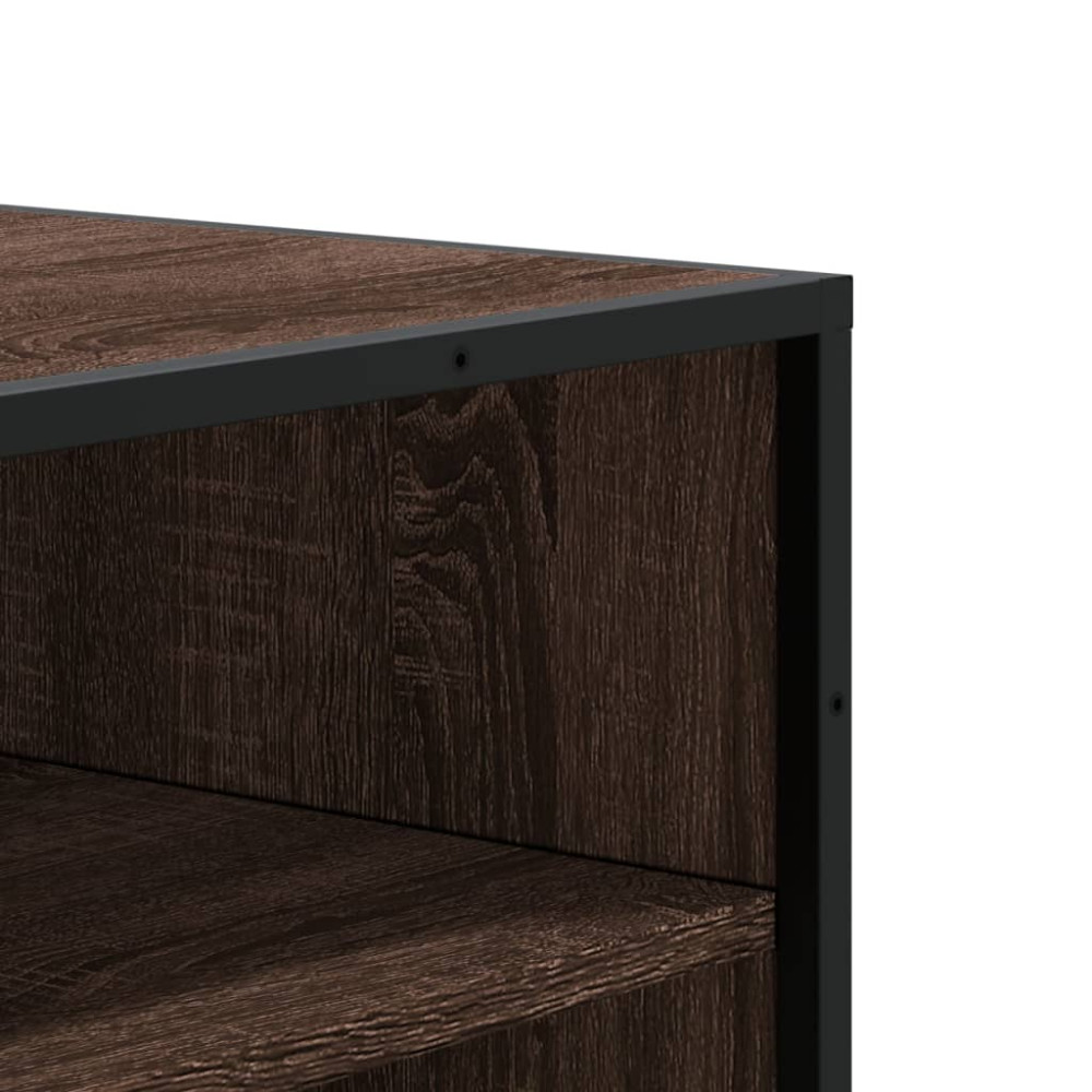 Produktbild för Skoskåp brun ek 75x38x97,5 cm konstruerat trä och metall