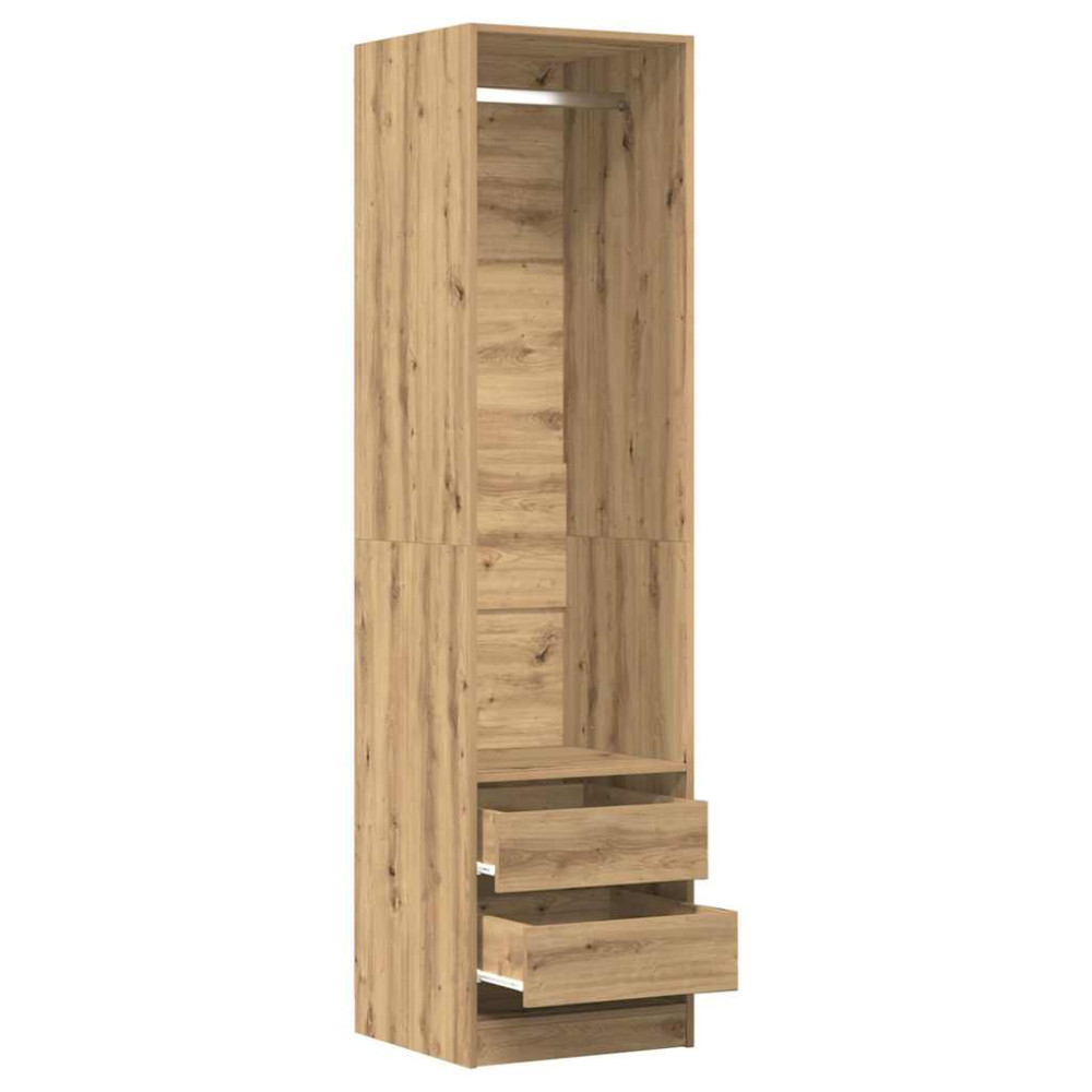 Produktbild för Garderob ek 50x50x200 cm konstruerat trä