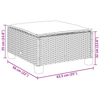 Produktbild för Trädgårdspall med dyna beige 63,5x56x32 cm konstrotting