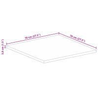 Produktbild för Bordsskiva 70x70x3,8 cm fyrkantig massivt återvunnet trä