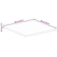 Produktbild för Bordsskiva 90x90x3,8 cm fyrkantig massivt återvunnet trä