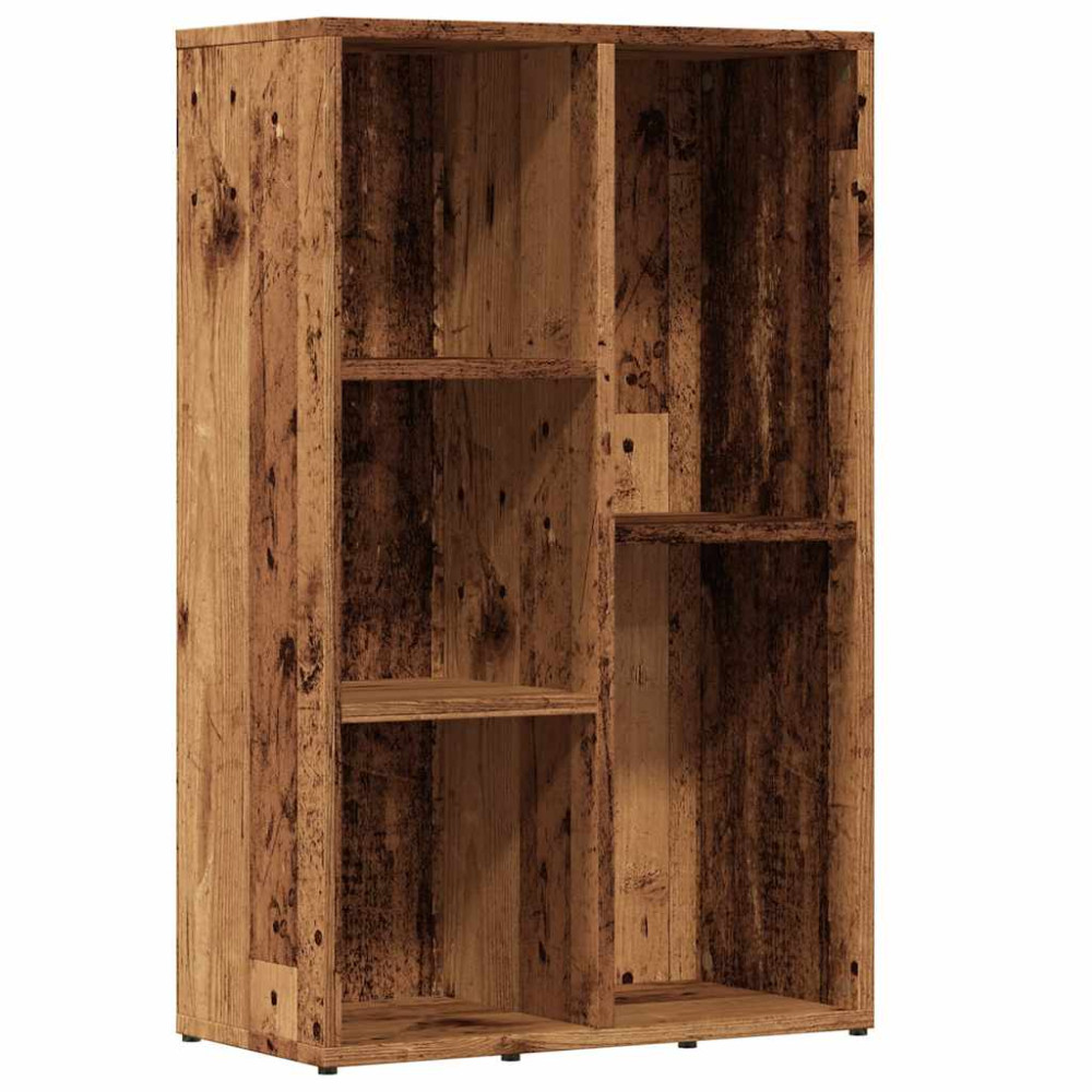 Produktbild för Bokhylla åldrat trä 50x25x80 cm konstruerat trä