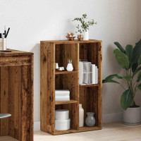 Produktbild för Bokhylla åldrat trä 50x25x80 cm konstruerat trä