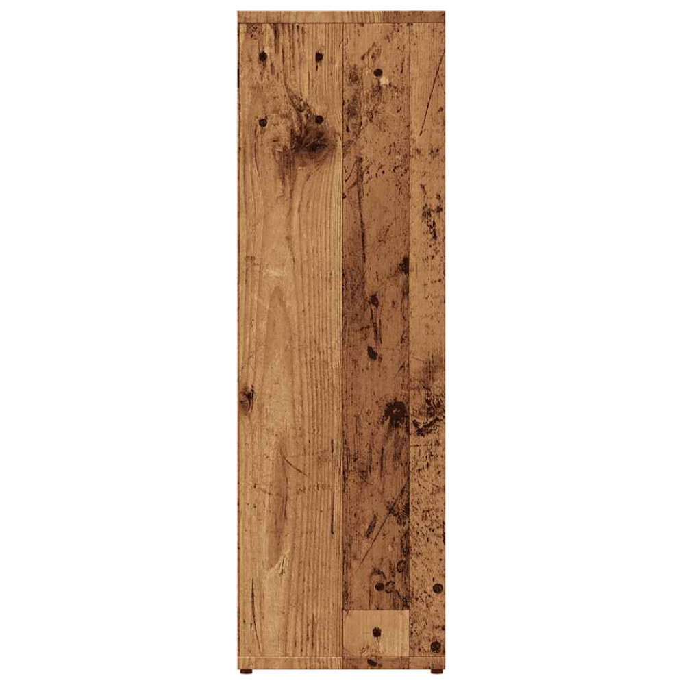 Produktbild för Bokhylla åldrat trä 50x25x80 cm konstruerat trä