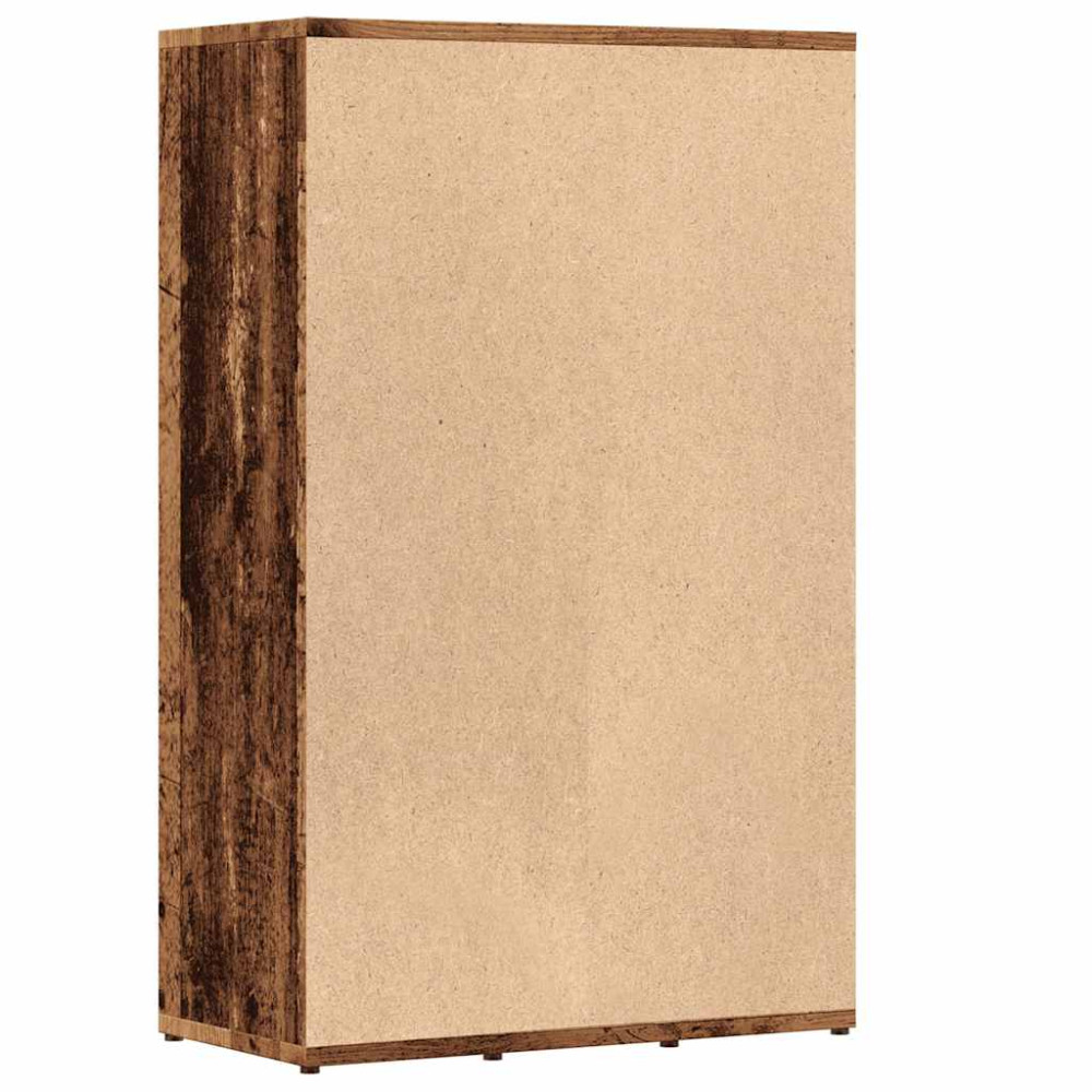 Produktbild för Bokhylla åldrat trä 50x25x80 cm konstruerat trä