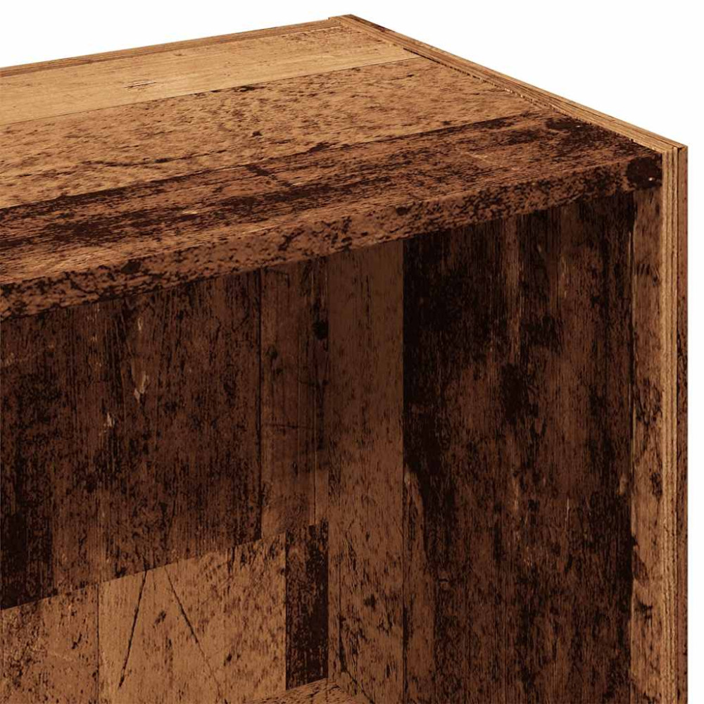 Produktbild för Bokhylla åldrat trä 50x25x80 cm konstruerat trä