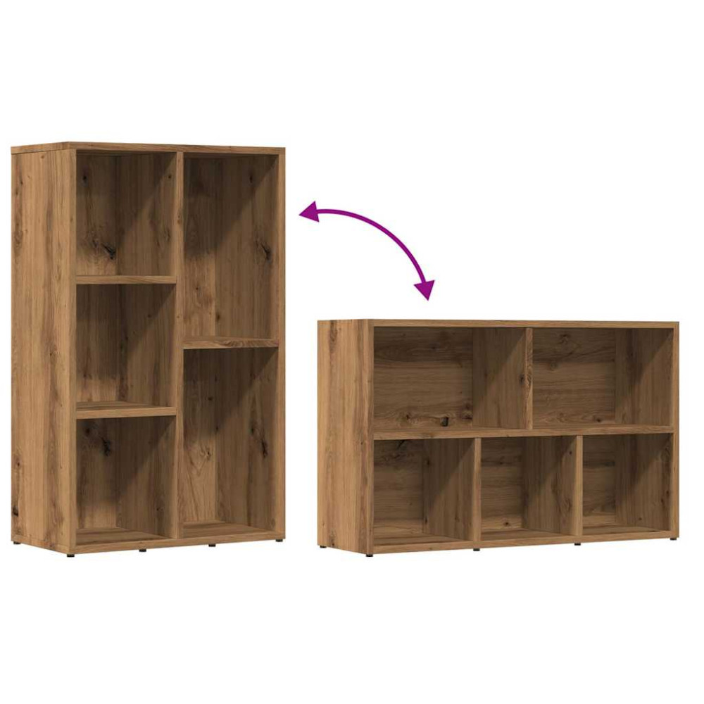 Produktbild för Bokhylla artisan ek 50x25x80 cm konstruerat trä
