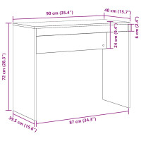 Produktbild för Skrivbord åldrat trä 90x40x72 cm konstruerat trä