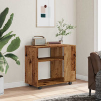 Produktbild för Sidobord åldrat trä 70x35x55 cm konstruerat trä