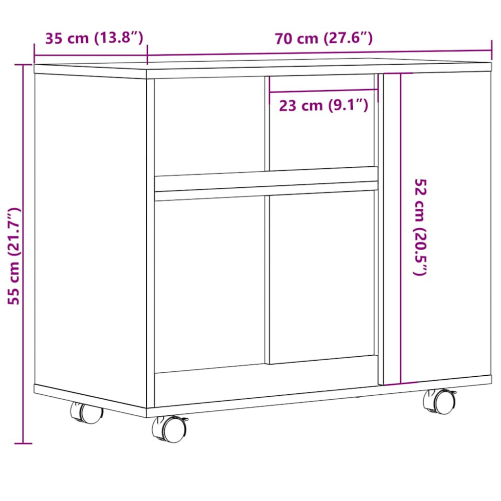 Produktbild för Sidobord åldrat trä 70x35x55 cm konstruerat trä