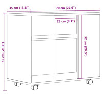Produktbild för Sidobord åldrat trä 70x35x55 cm konstruerat trä