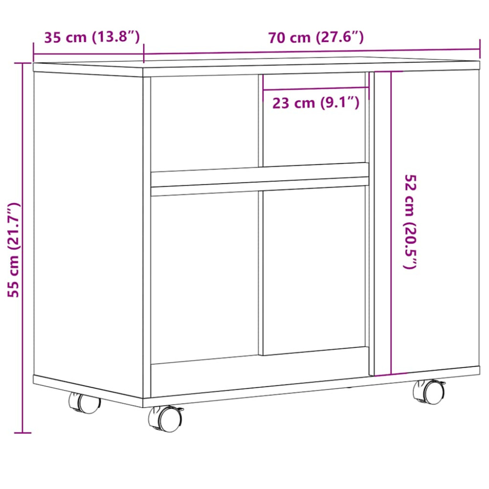 Produktbild för Sidobord artisan ek 70x35x55 cm konstruerat trä