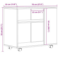 Produktbild för Sidobord artisan ek 70x35x55 cm konstruerat trä