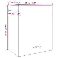 Produktbild för Väggskåp åldrat trä 50x31x60 cm konstruerat trä